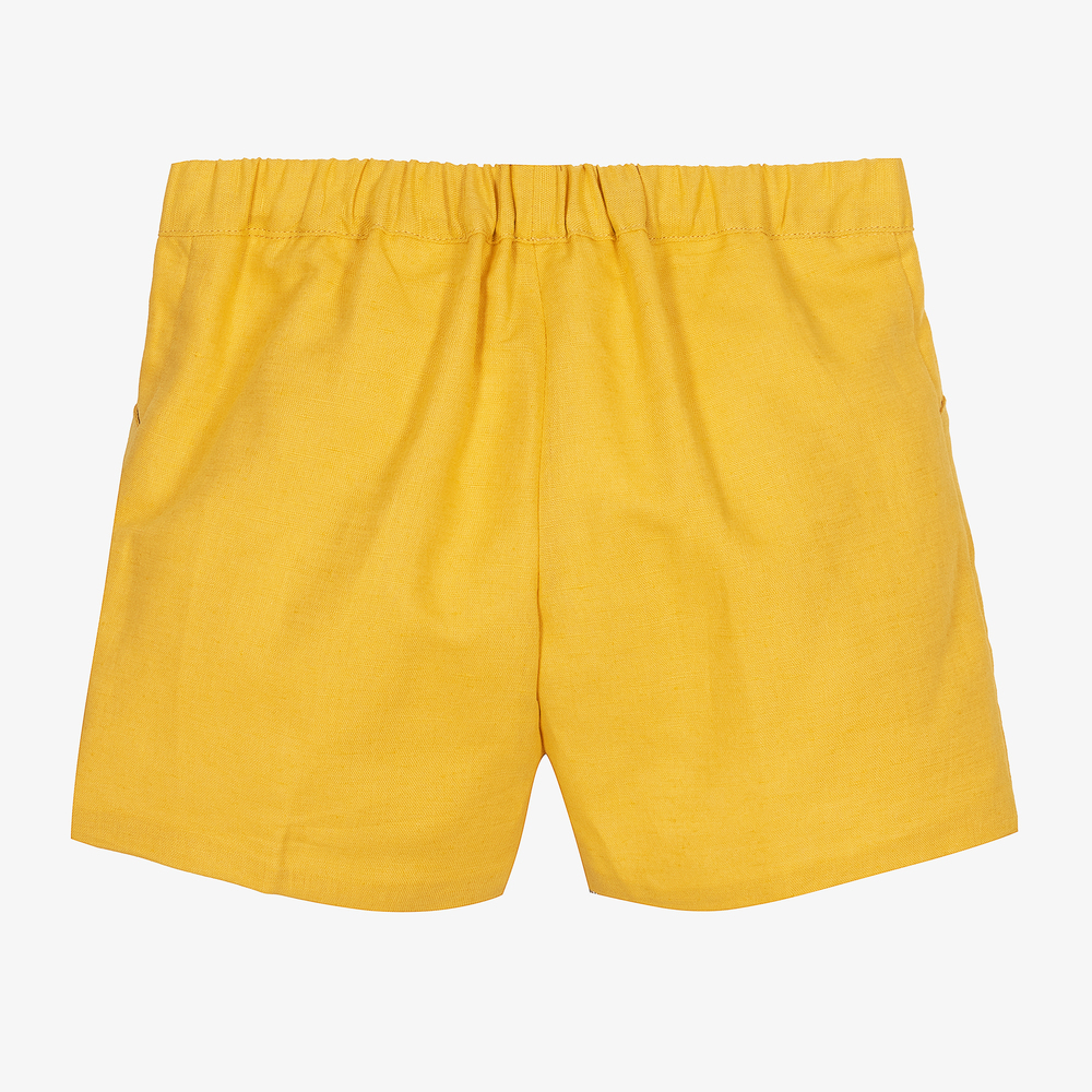 Paloma de la O - Boys Yellow Linen Shorts | Childrensalon Outlet