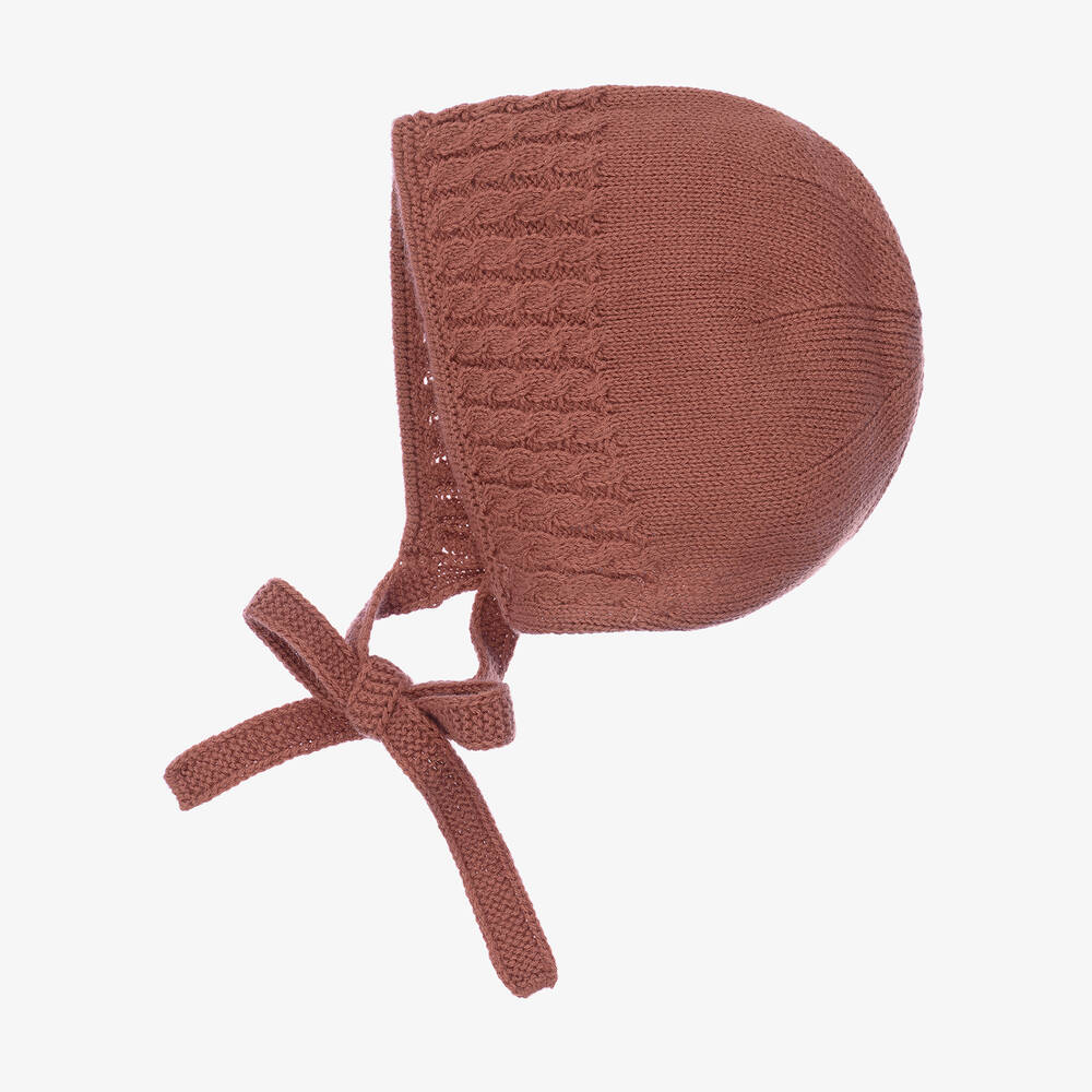 Paloma de la O-Коричневый вязаный чепец | Childrensalon Outlet