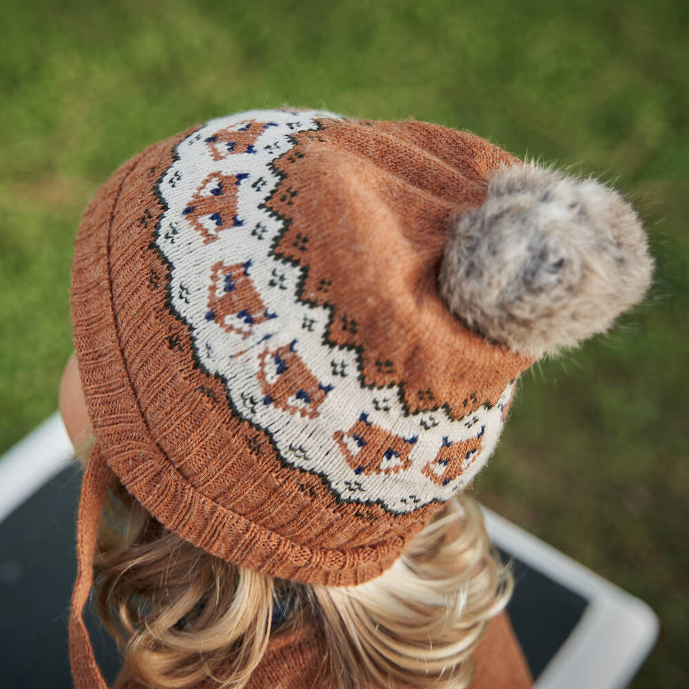 Paloma de la O-قبعة أكريليك محبوك لون بني | Childrensalon Outlet