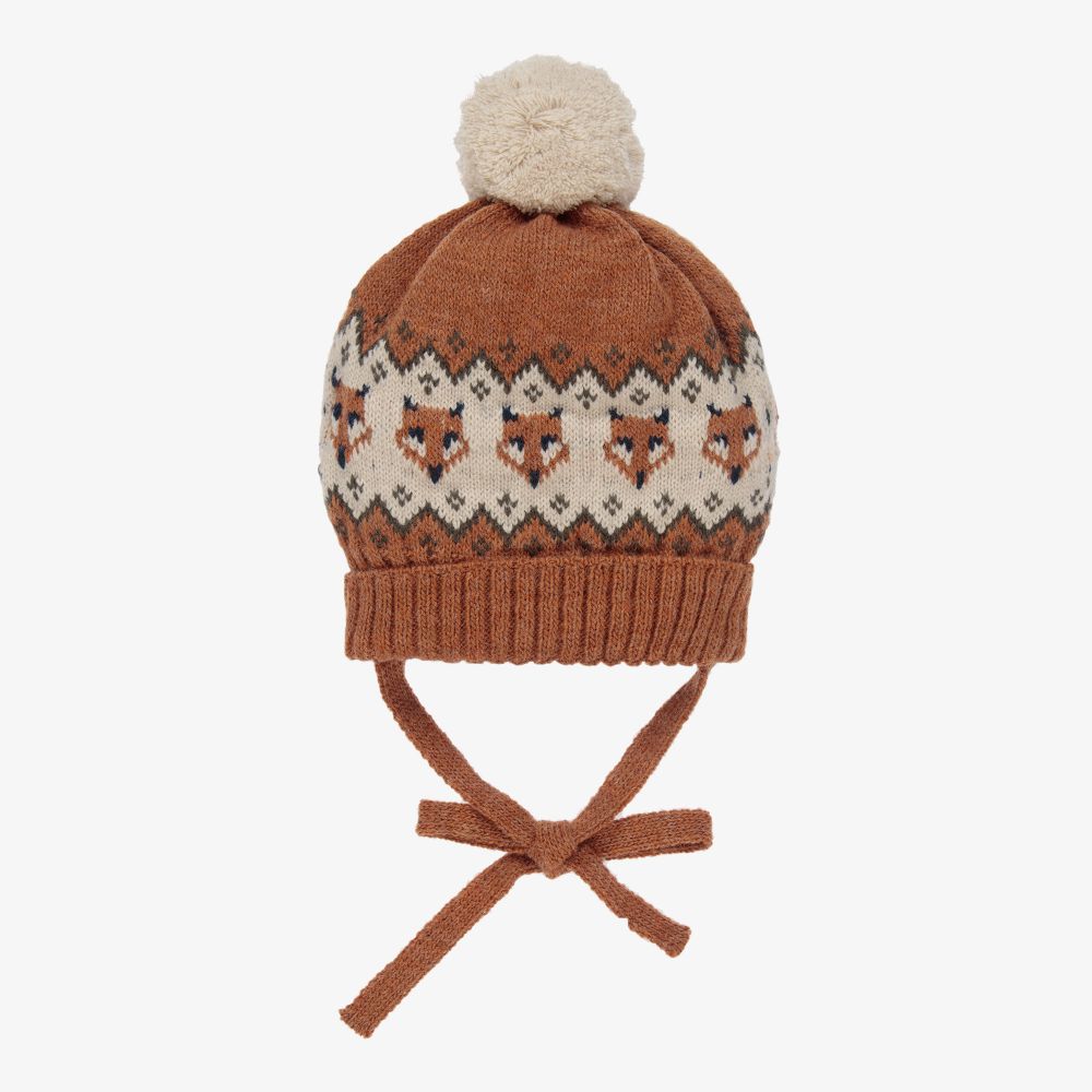 Paloma de la O-قبعة أكريليك محبوك لون بني | Childrensalon Outlet