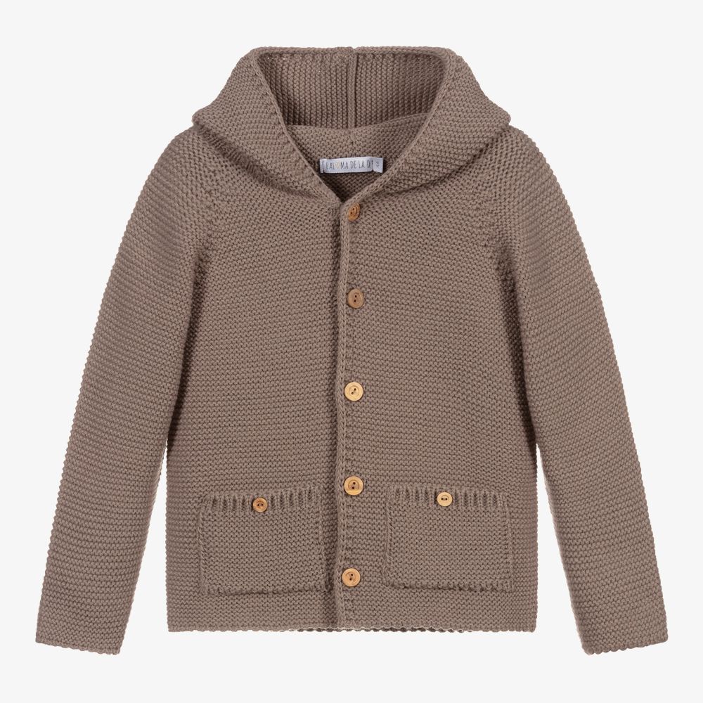 Paloma de la O - Braune Strickjacke mit Kapuze | Childrensalon