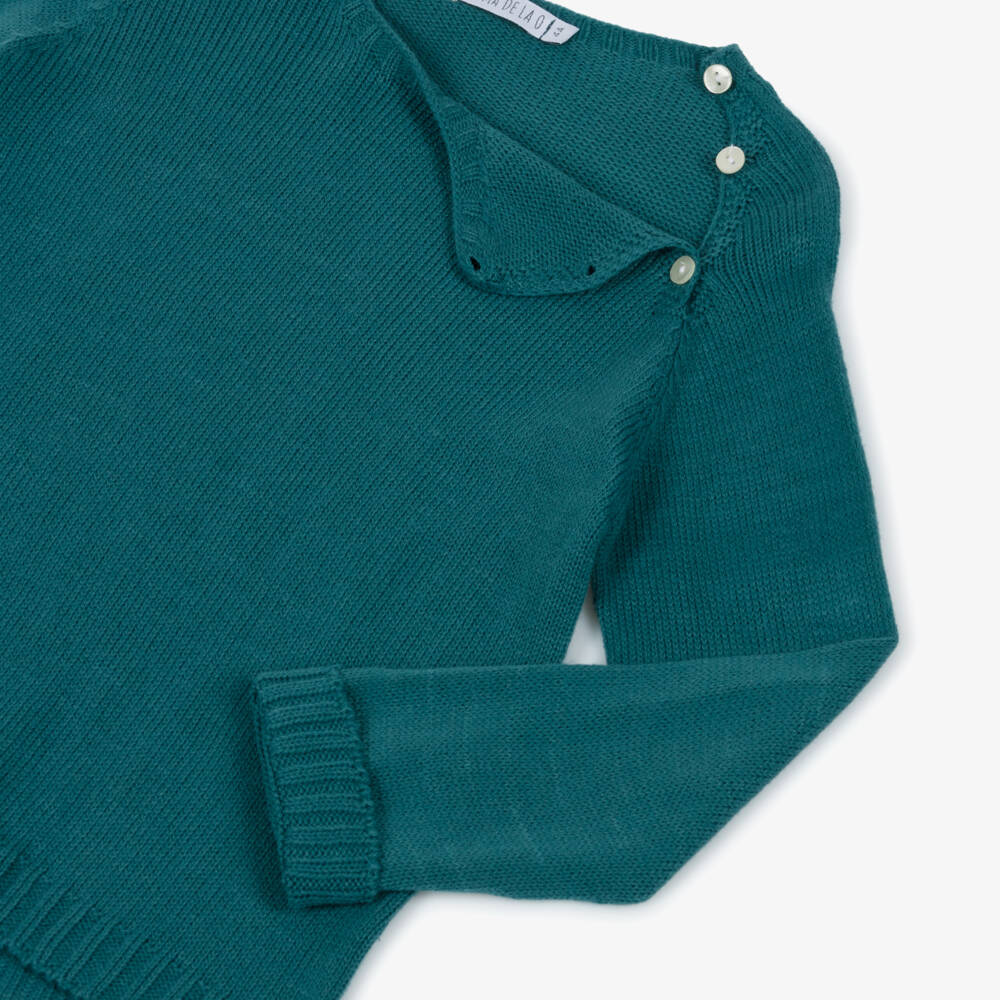 Paloma de la O-Exclusive Green & Check Shorts And Shirt & Sweater Set | Childrensalon Outlet