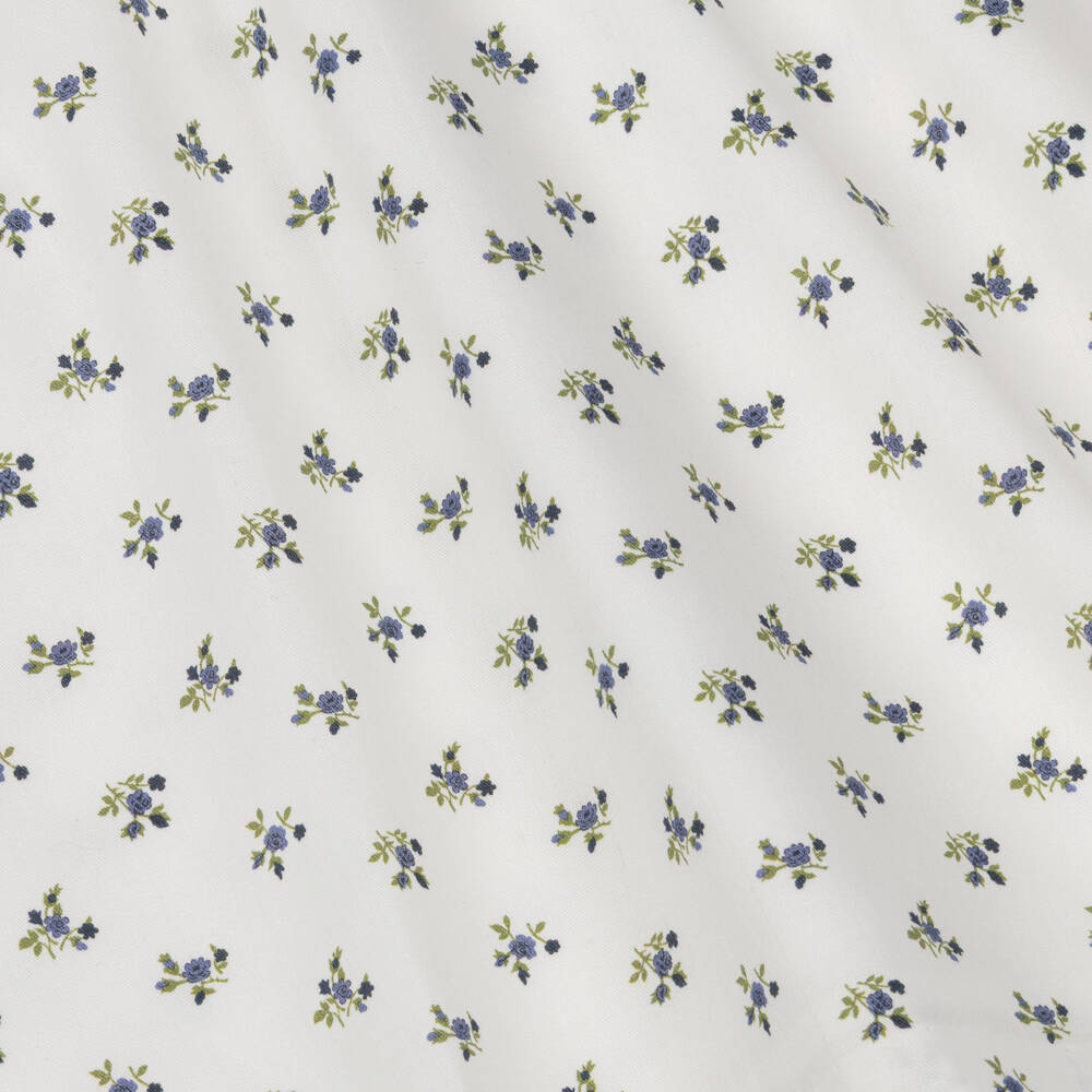 Paloma de la O-Exclusive Ivory Blue Floral Dress | Childrensalon Outlet