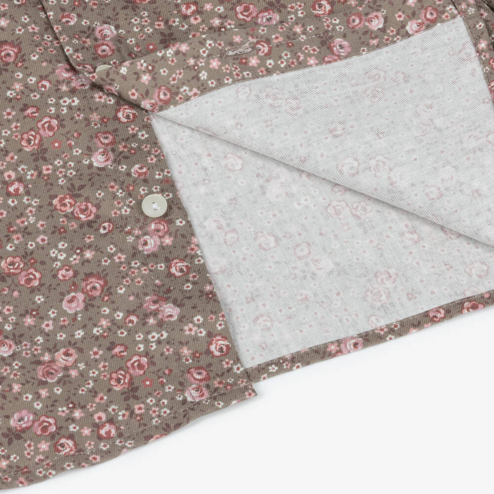 Paloma de la O-Girls Beige Floral Blouse & Needlecord Shorts Set | Childrensalon Outlet