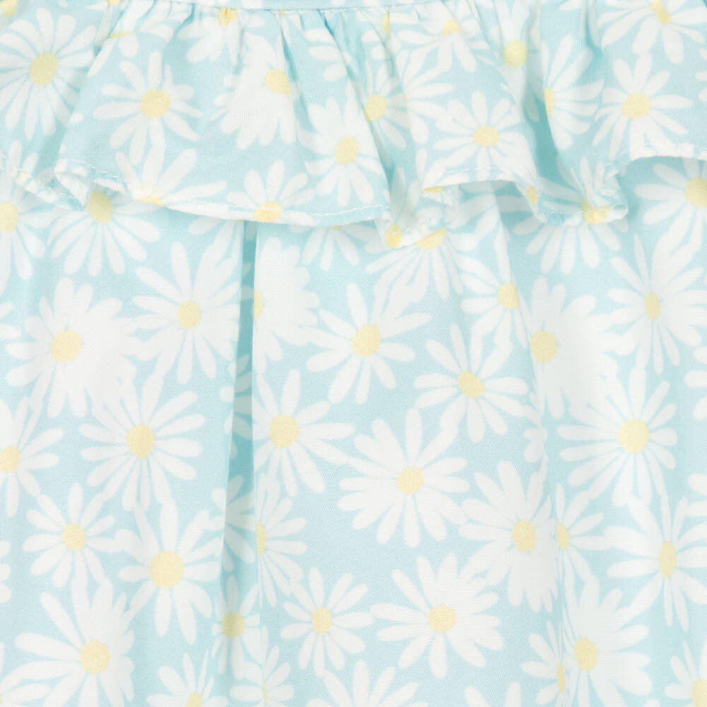 Paloma de la O-Girls Blue Cotton Daisy Print Dress | Childrensalon Outlet