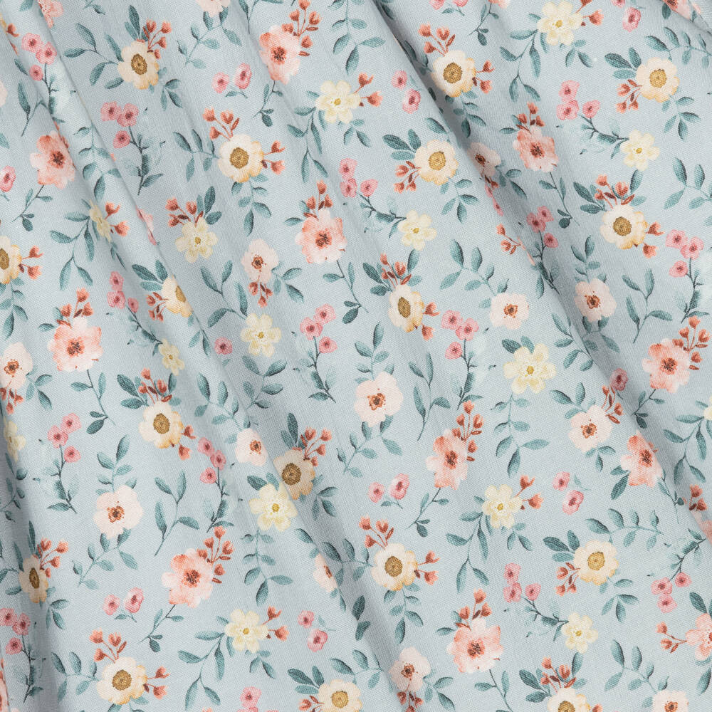 Paloma de la O-Girls Blue Floral Cotton Dress | Childrensalon Outlet