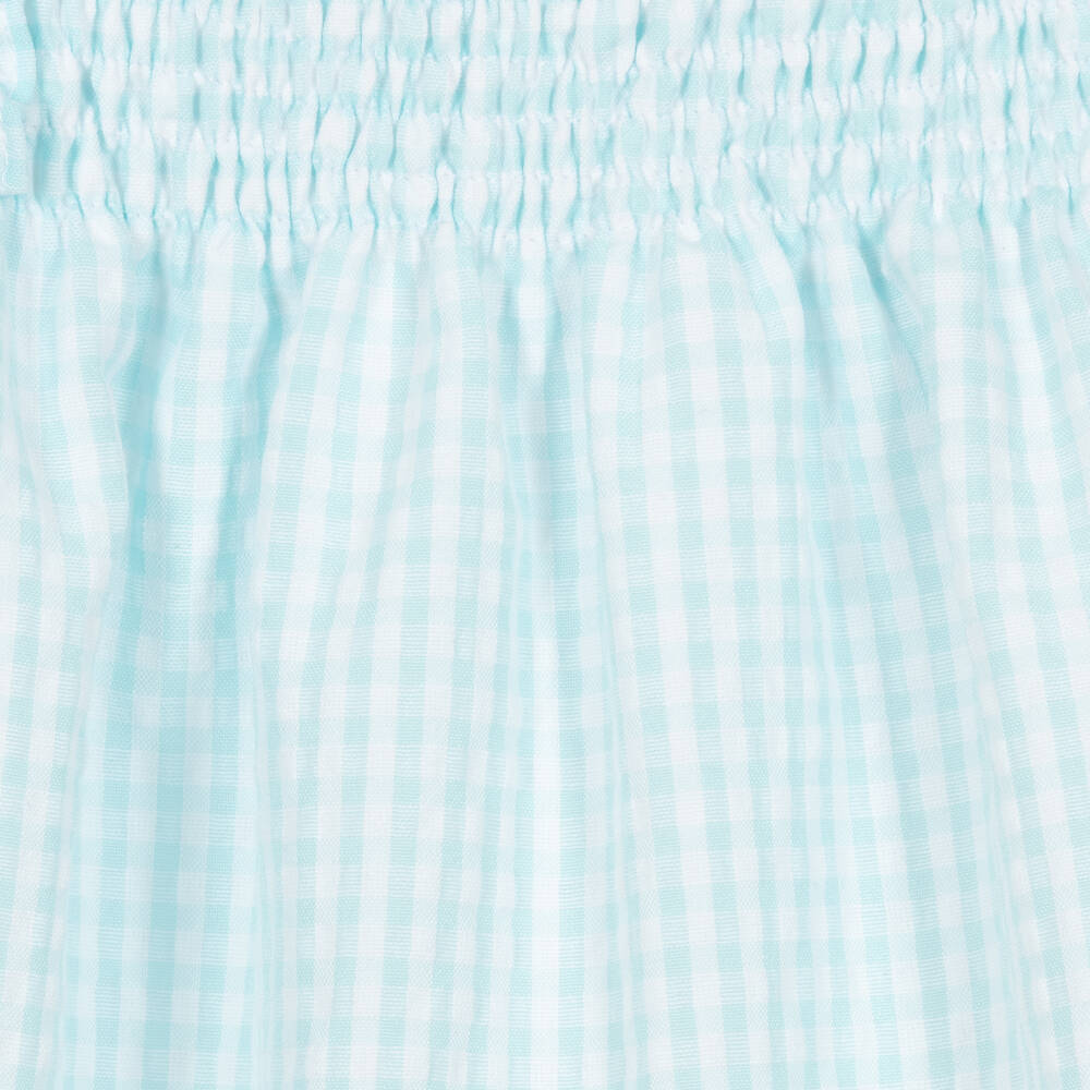 Paloma de la O-Girls Blue & White Cotton Dress  | Childrensalon Outlet