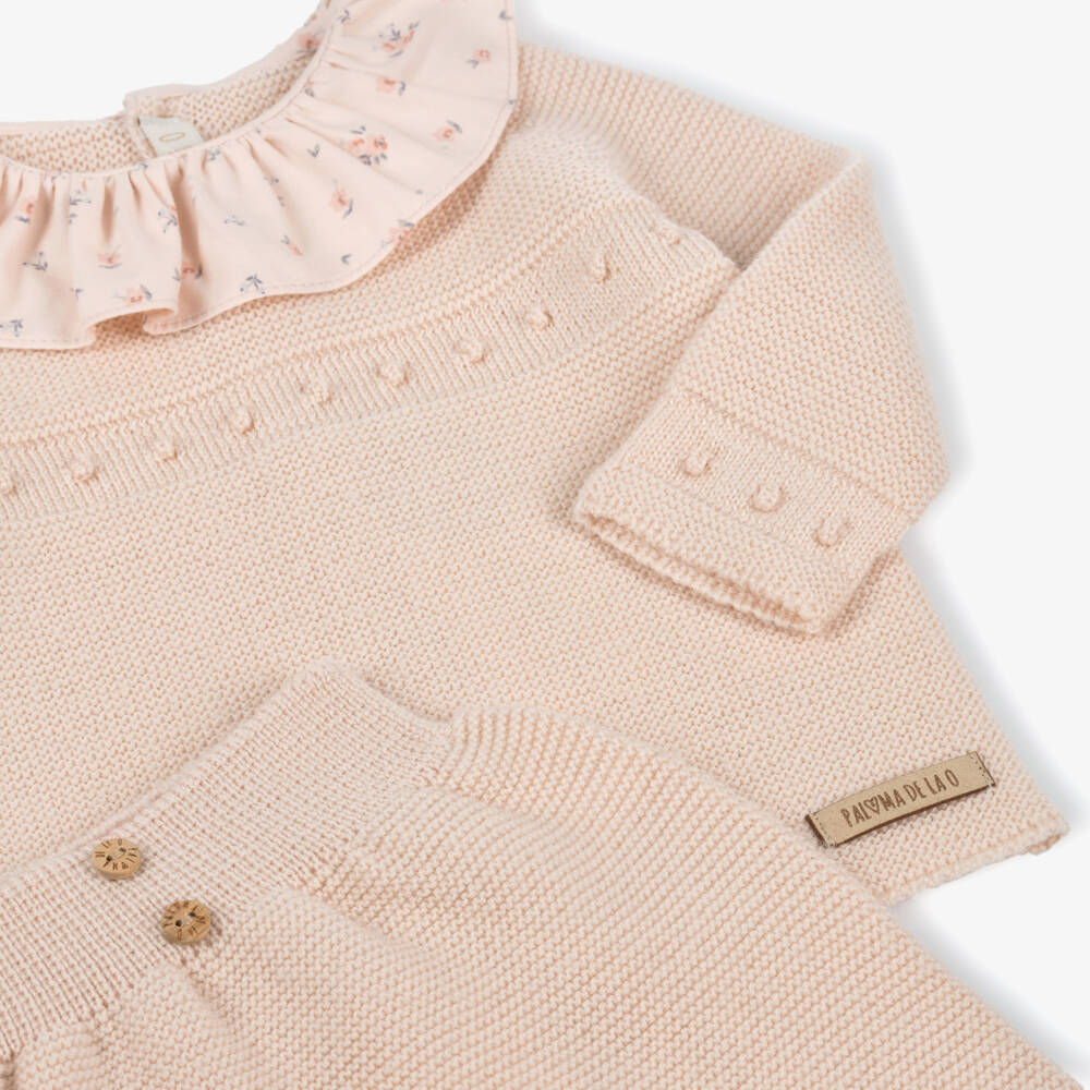 Paloma de la O-Girls Blush Merino Wool Knit Set | Childrensalon Outlet