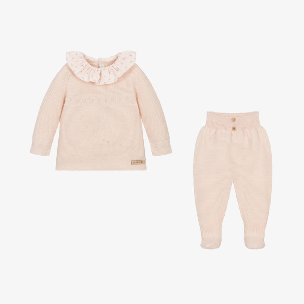 Paloma de la O-Girls Blush Merino Wool Knit Set | Childrensalon Outlet