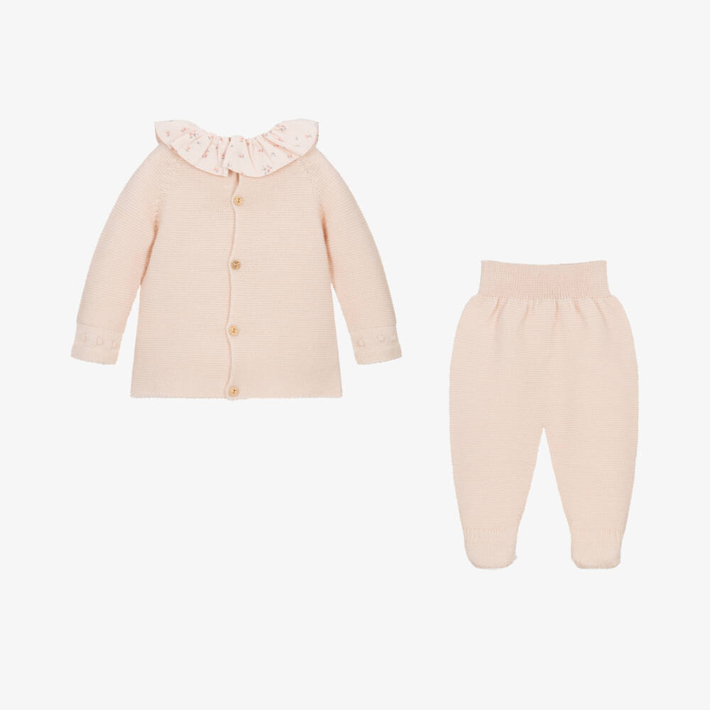 Paloma de la O-Girls Blush Merino Wool Knit Set | Childrensalon Outlet