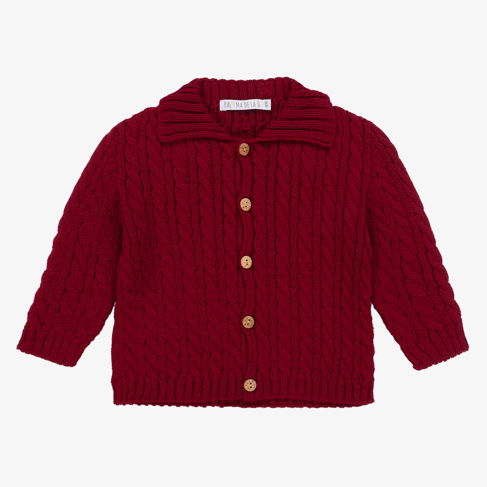 Paloma de la O - Cardigan bordeaux en maille fille | Childrensalon