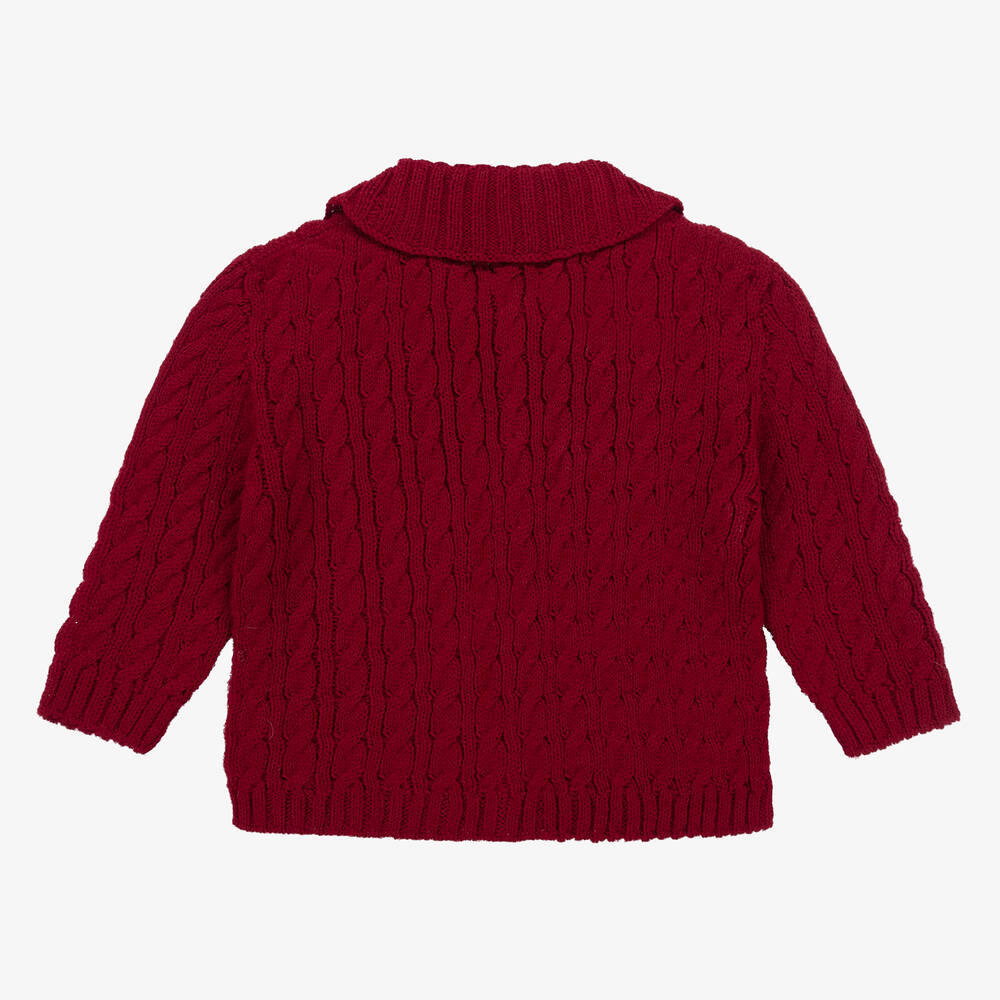 Paloma de la O-Girls Burgundy Red Knitted Cardigan | Childrensalon Outlet