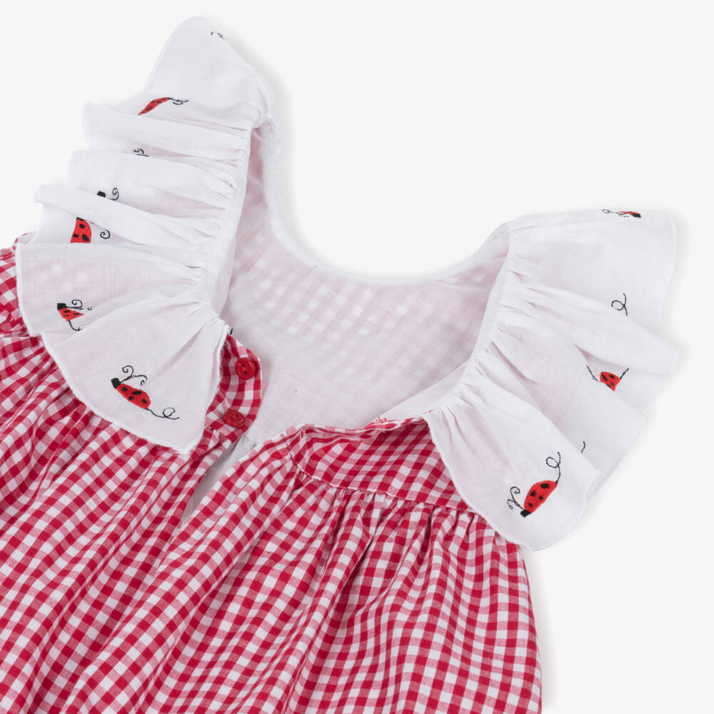 Paloma de la O-Girls Cherry Check Ladybird Dress | Childrensalon Outlet