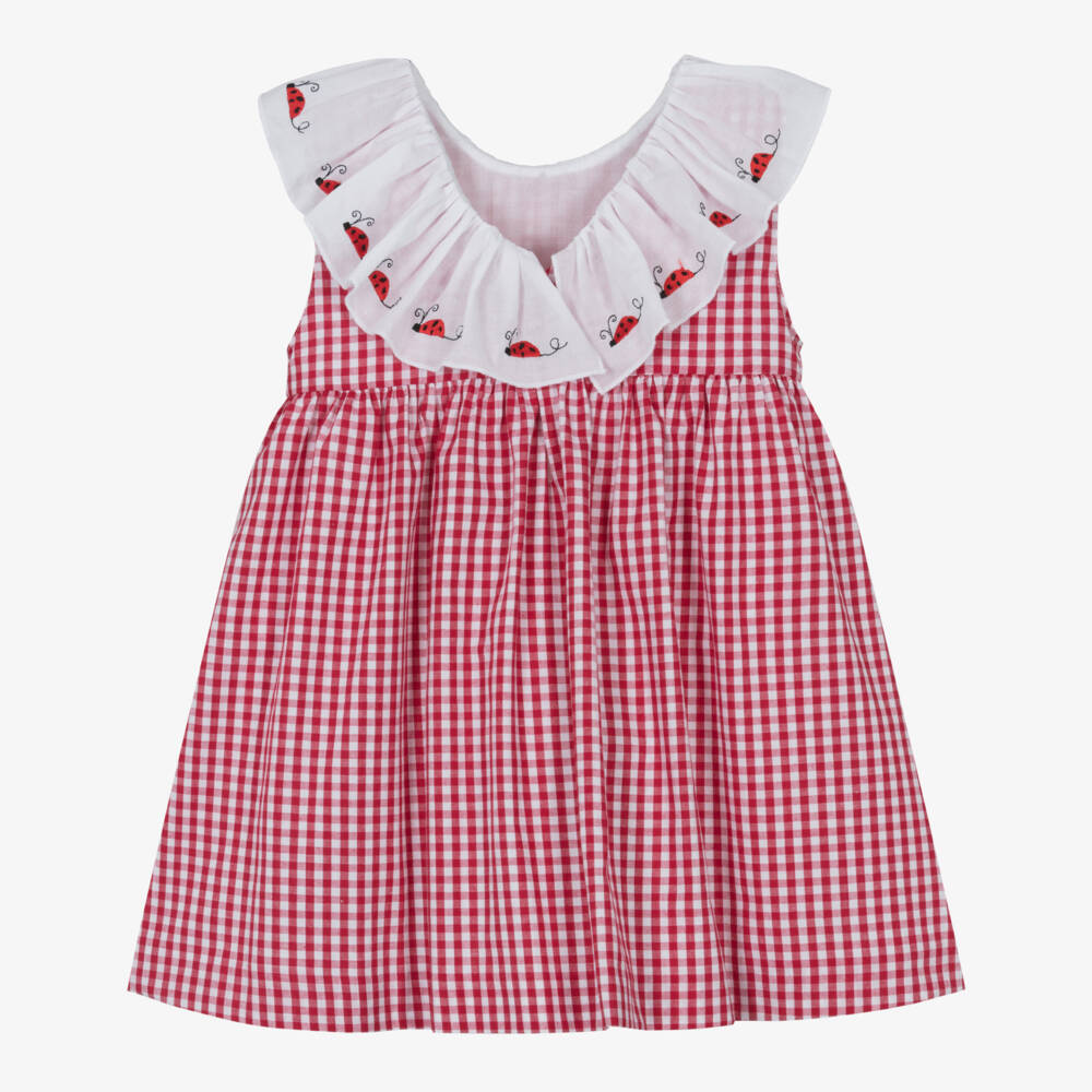 Paloma de la O-Girls Cherry Check Ladybird Dress | Childrensalon Outlet