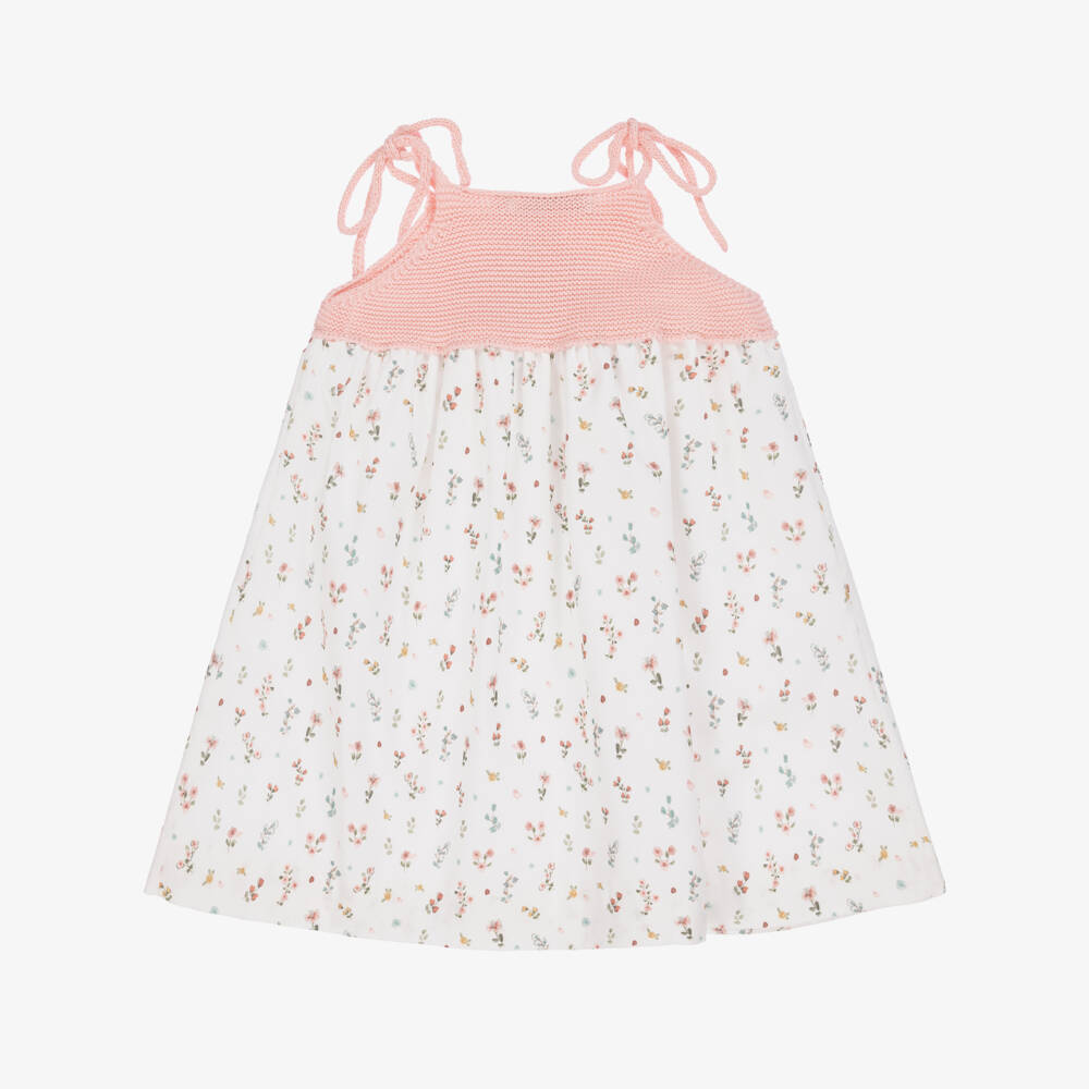 Paloma de la O-Girls Cotton Blush & Ivory Garden Dress | Childrensalon Outlet