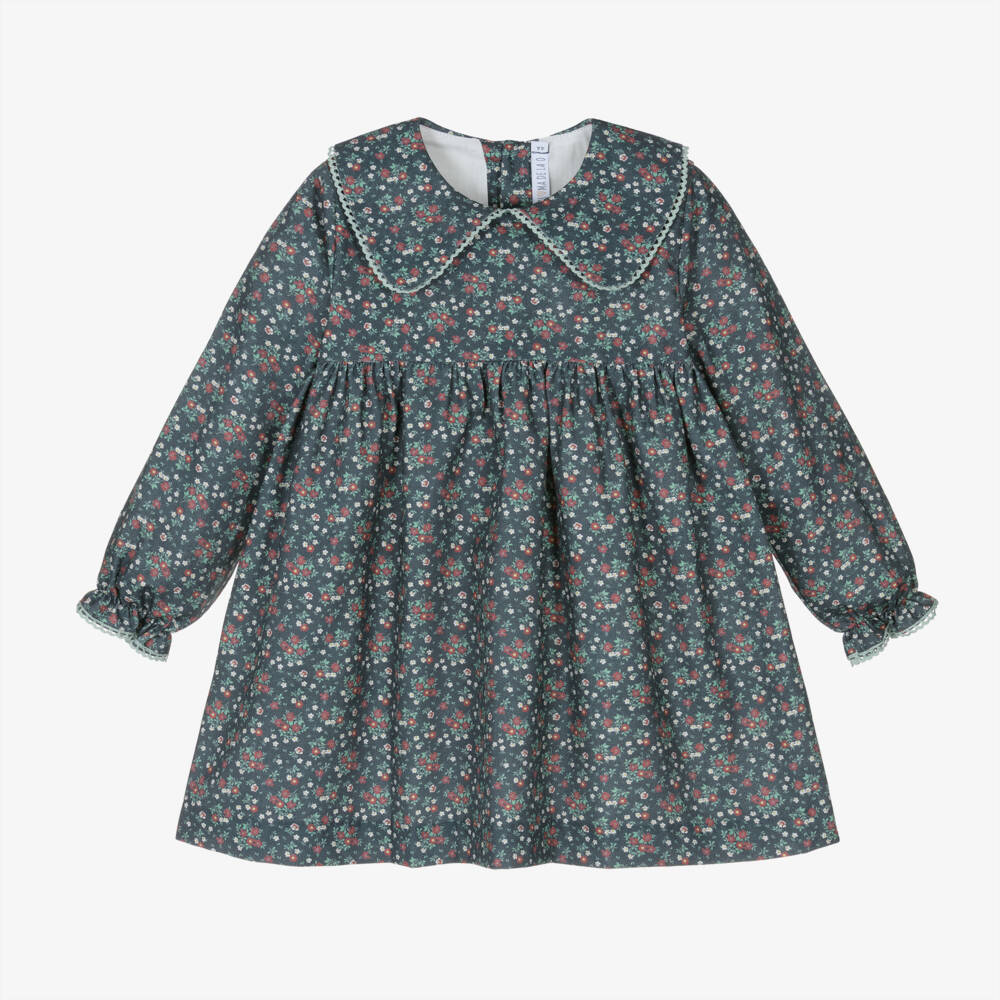 Paloma de la O-Girls Cotton Dress with Floral Pattern | Childrensalon Outlet