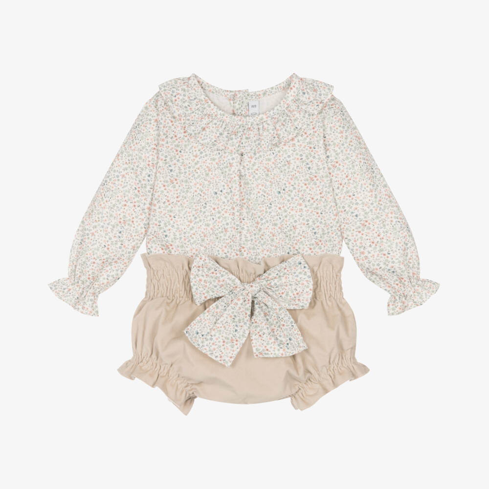 Paloma de la O-Girls Floral Blouse and Shorts Set | Childrensalon Outlet