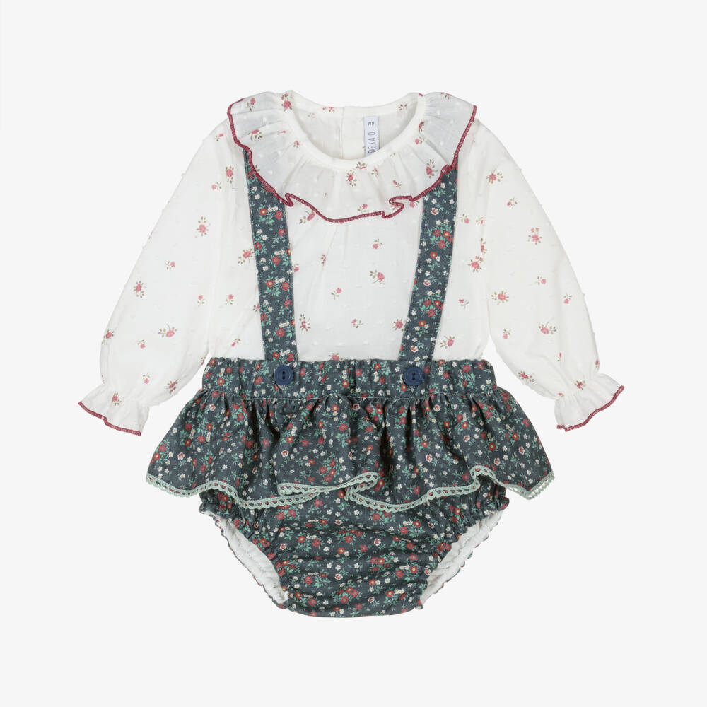 Paloma de la O-Girls Floral Blue Shorts Outfit | Childrensalon Outlet