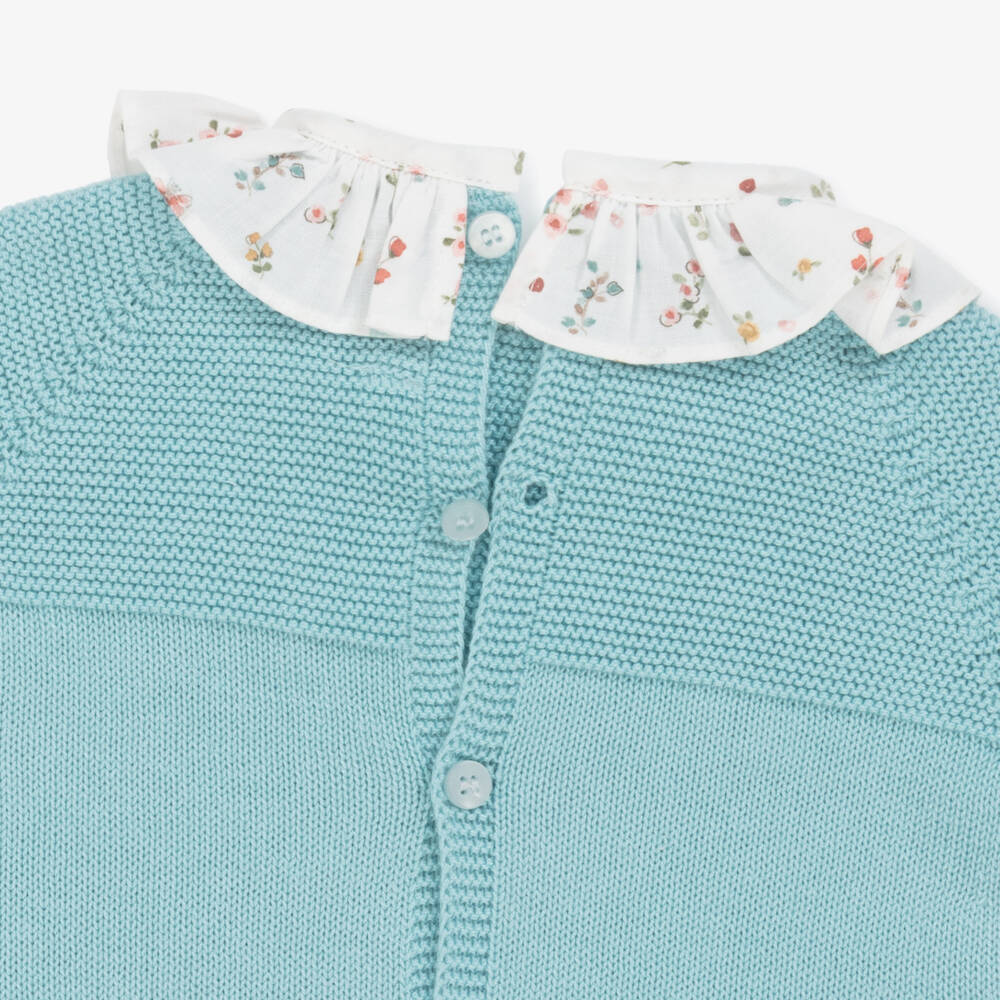 Paloma de la O-Girls' Floral Blue & White Ensemble | Childrensalon Outlet