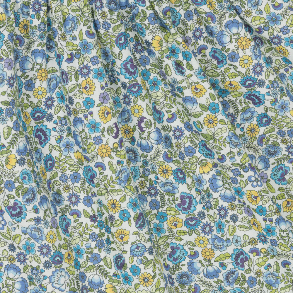 Paloma de la O-Girls Floral Cotton Dress in Blue | Childrensalon Outlet