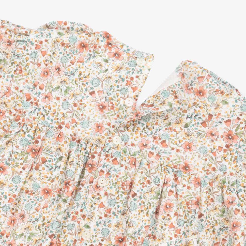 Paloma de la O-Girls Floral Dress in Pink & Green | Childrensalon Outlet