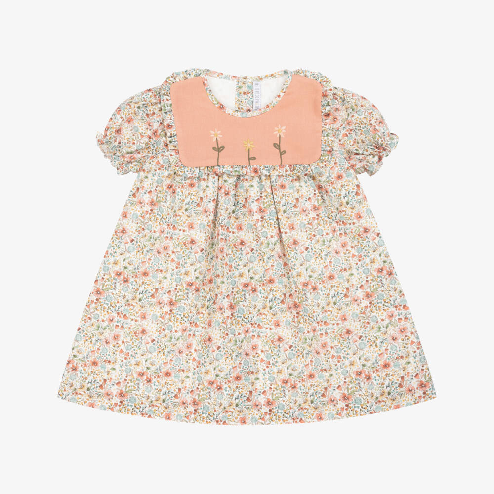Paloma de la O-فستان بناتي مزهر بالوردي والأخضر | Childrensalon Outlet