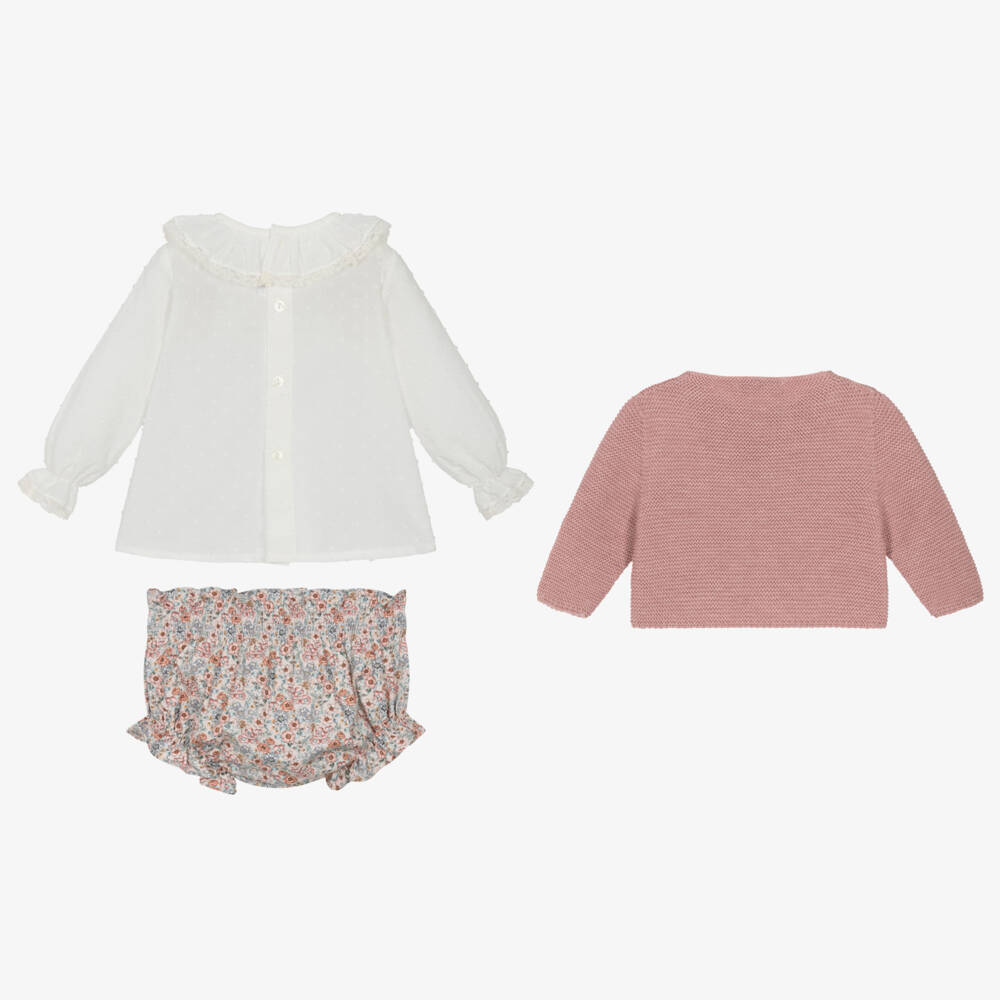 Paloma de la O-Girls Floral Pink Shorts Ensemble | Childrensalon Outlet