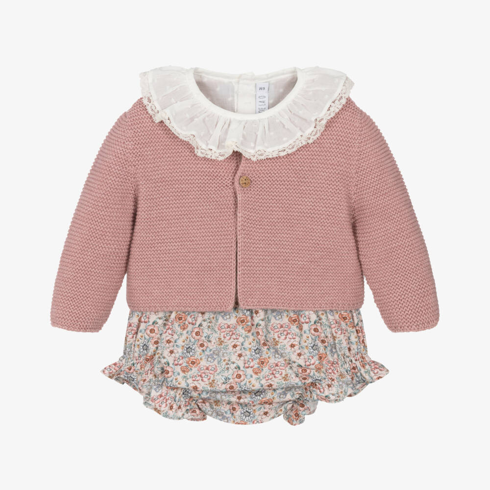 Paloma de la O-Girls Floral Pink Shorts Ensemble | Childrensalon Outlet