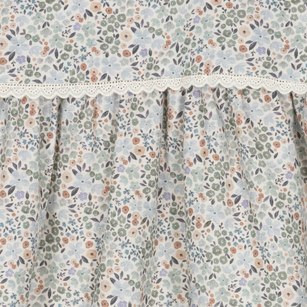 بالوما دي لا أو-فستان بطبعة ورود قطن لون أزرق | Childrensalon Outlet