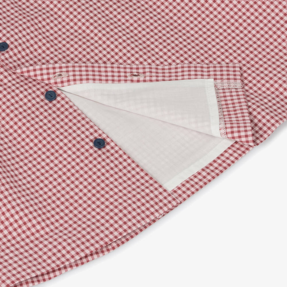 Paloma de la O-Girls Gingham Red Cotton Dress | Childrensalon Outlet