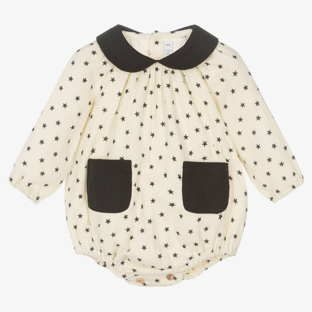 Paloma de la O-Girls Ivory Cotton Star Shortie | Childrensalon Outlet