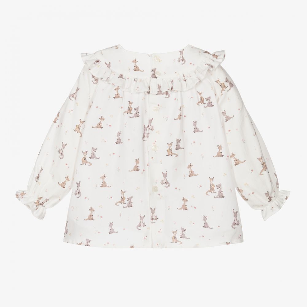 Paloma de la O-Girls Ivory Kangaroo Dress  | Childrensalon Outlet