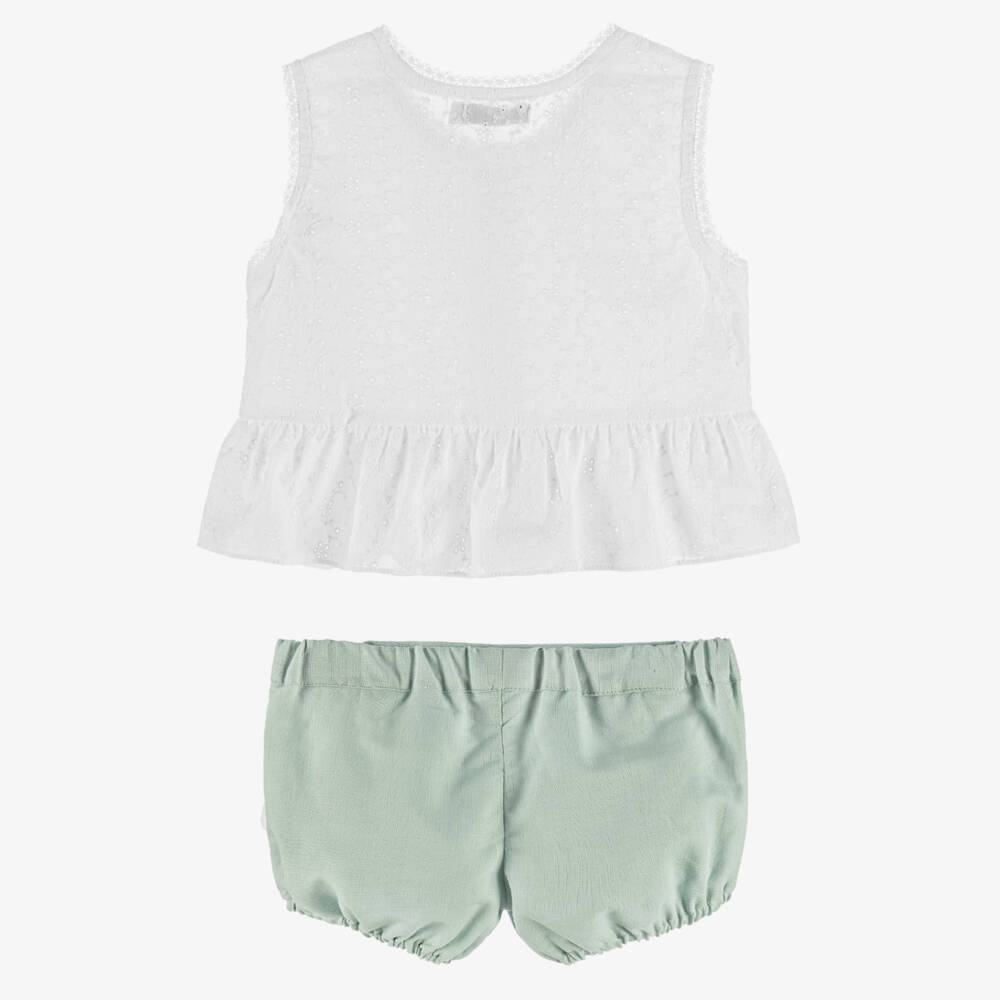 Paloma de la O-Летний комплект кремовый и шалфейный для девочек | Childrensalon Outlet