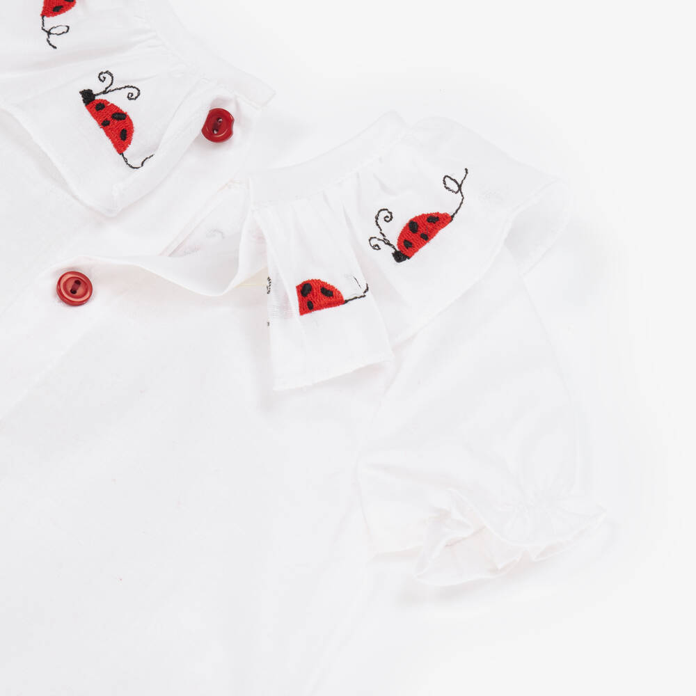 Paloma de la O-Girls Ladybird Romper Ensemble - Red Delight | Childrensalon Outlet