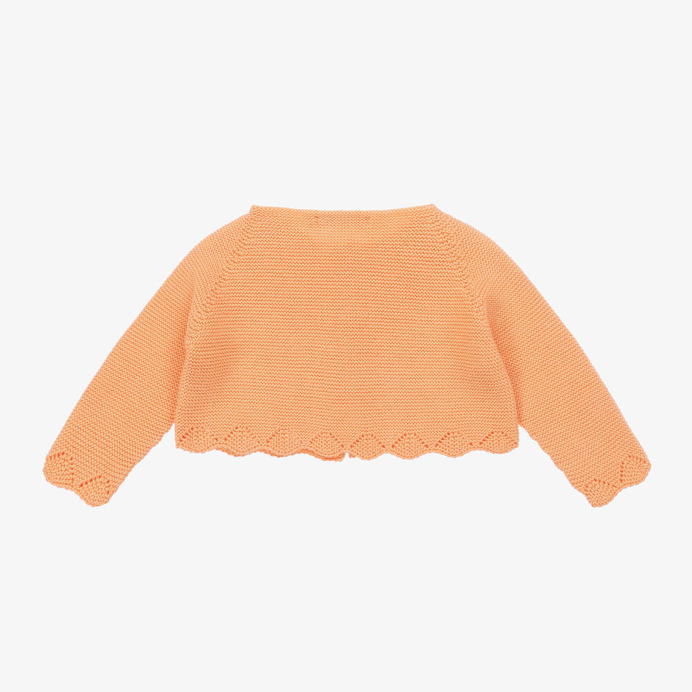Paloma de la O-Girls Orange Knitted Cardigan | Childrensalon Outlet