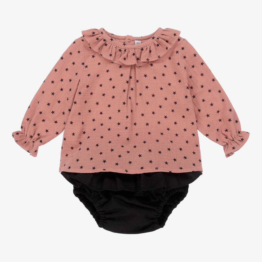 Paloma de la O - Ensemble short rose noir Fille | Childrensalon