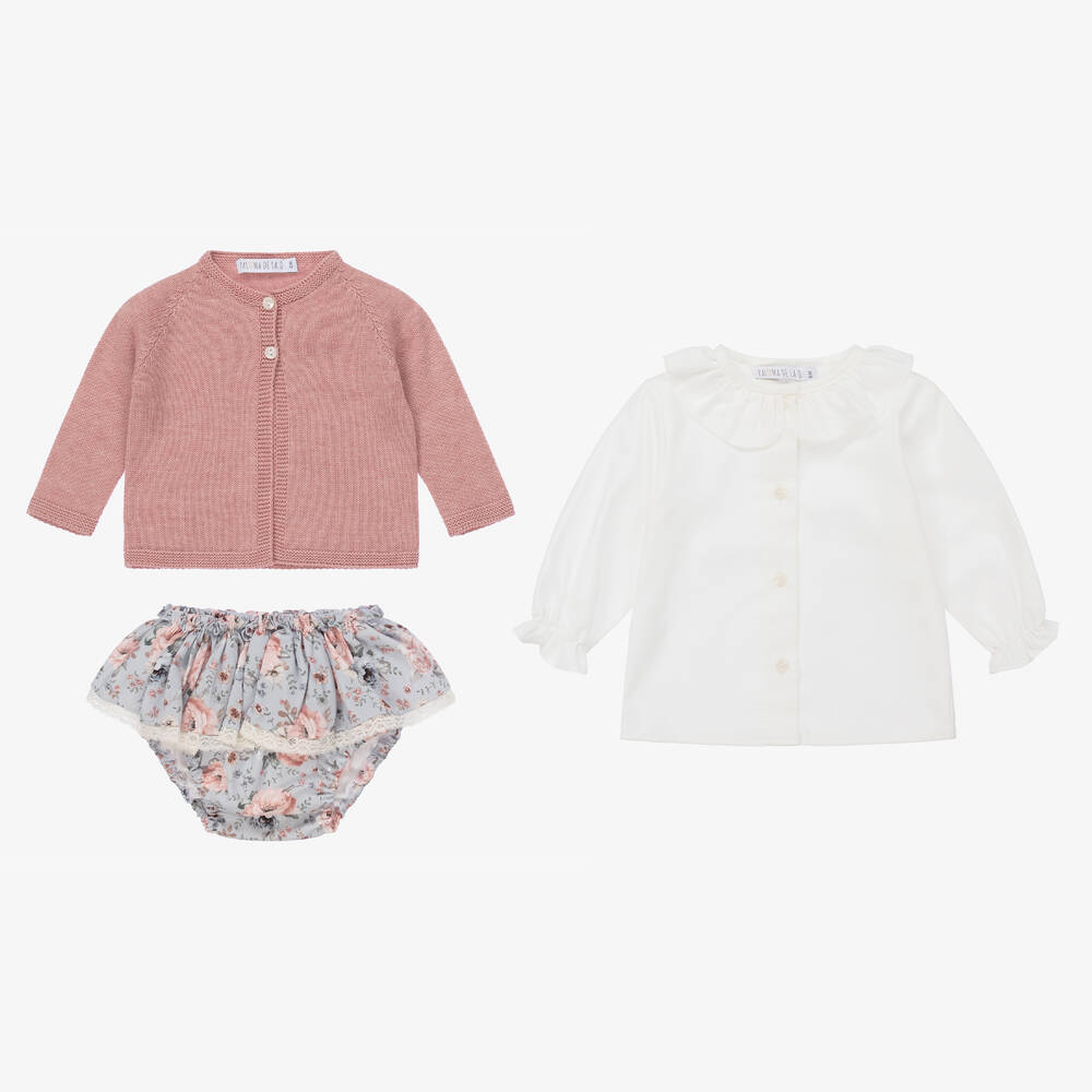 Paloma de la O-Girls Pink & Blue Shorts Set | Childrensalon Outlet