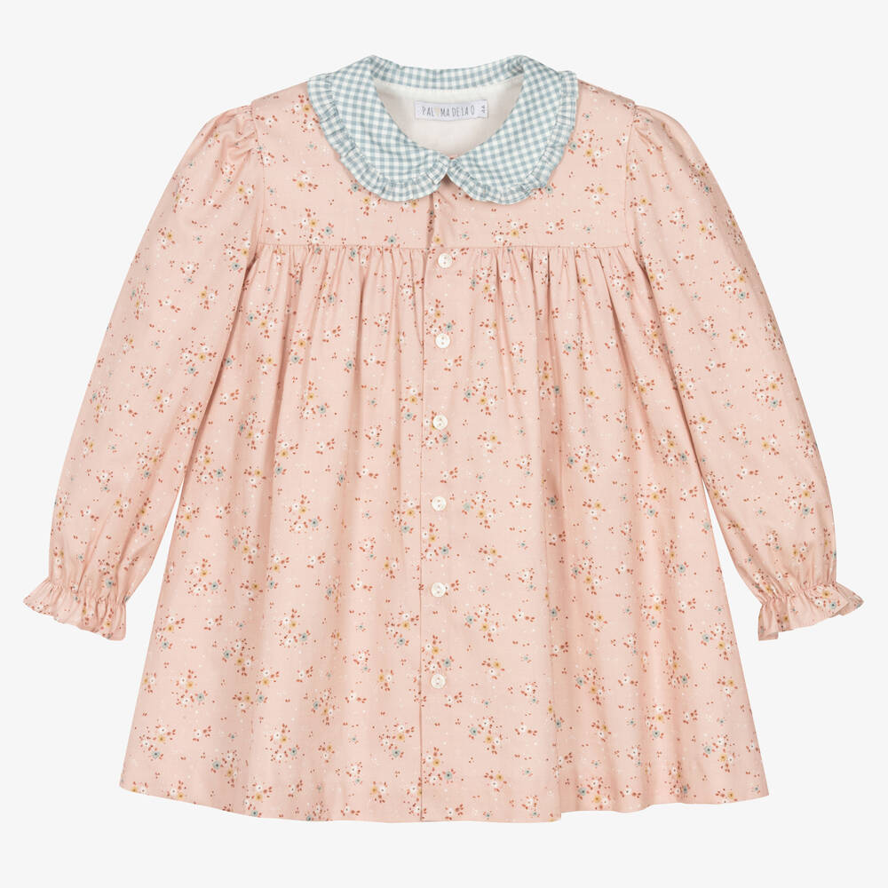Paloma de la O-Girls Pink Cotton Floral Dress | Childrensalon Outlet