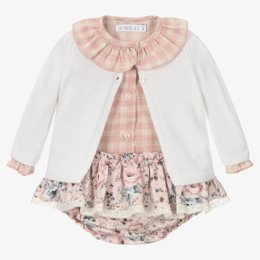 Paloma de la O - Розовый комплект с шортами из хлопка для девочек | Childrensalon