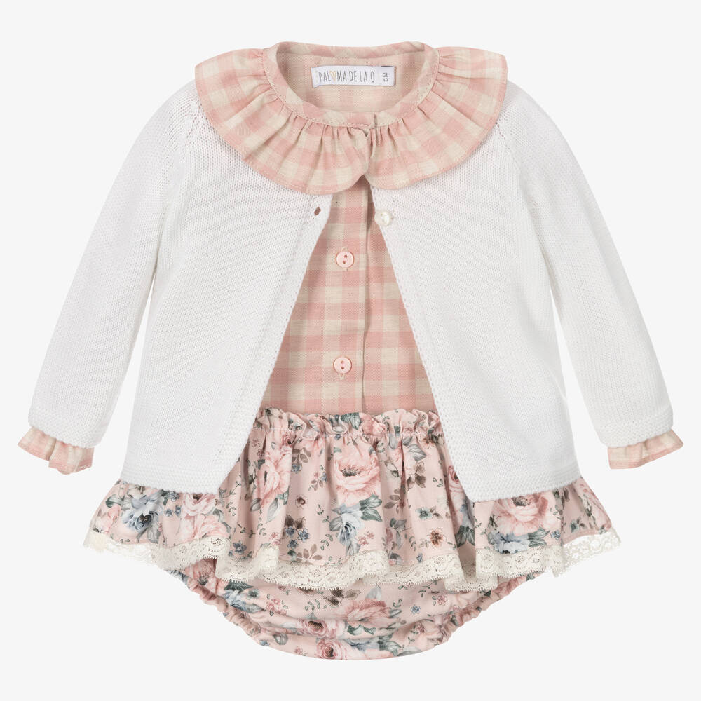Paloma de la O-Girls Pink Cotton Shorts Set | Childrensalon Outlet