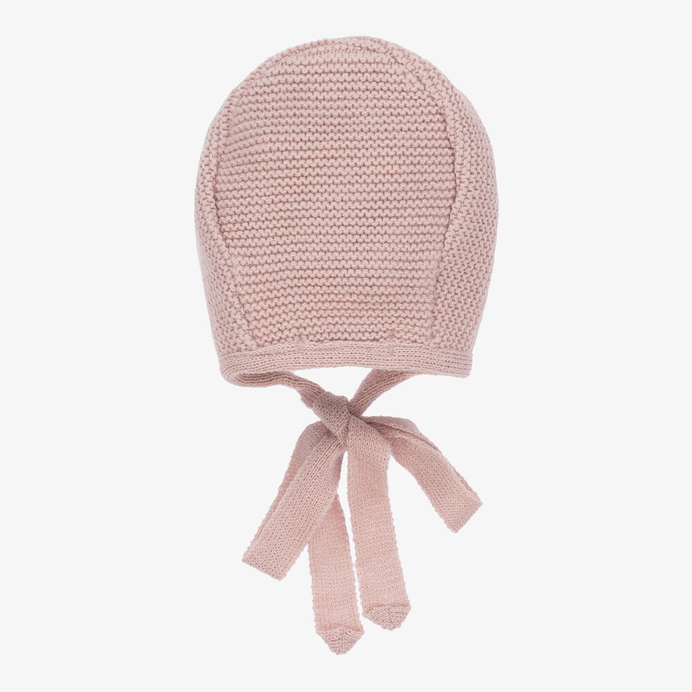 Paloma de la O-Girls Pink Knitted Bonnet | Childrensalon Outlet