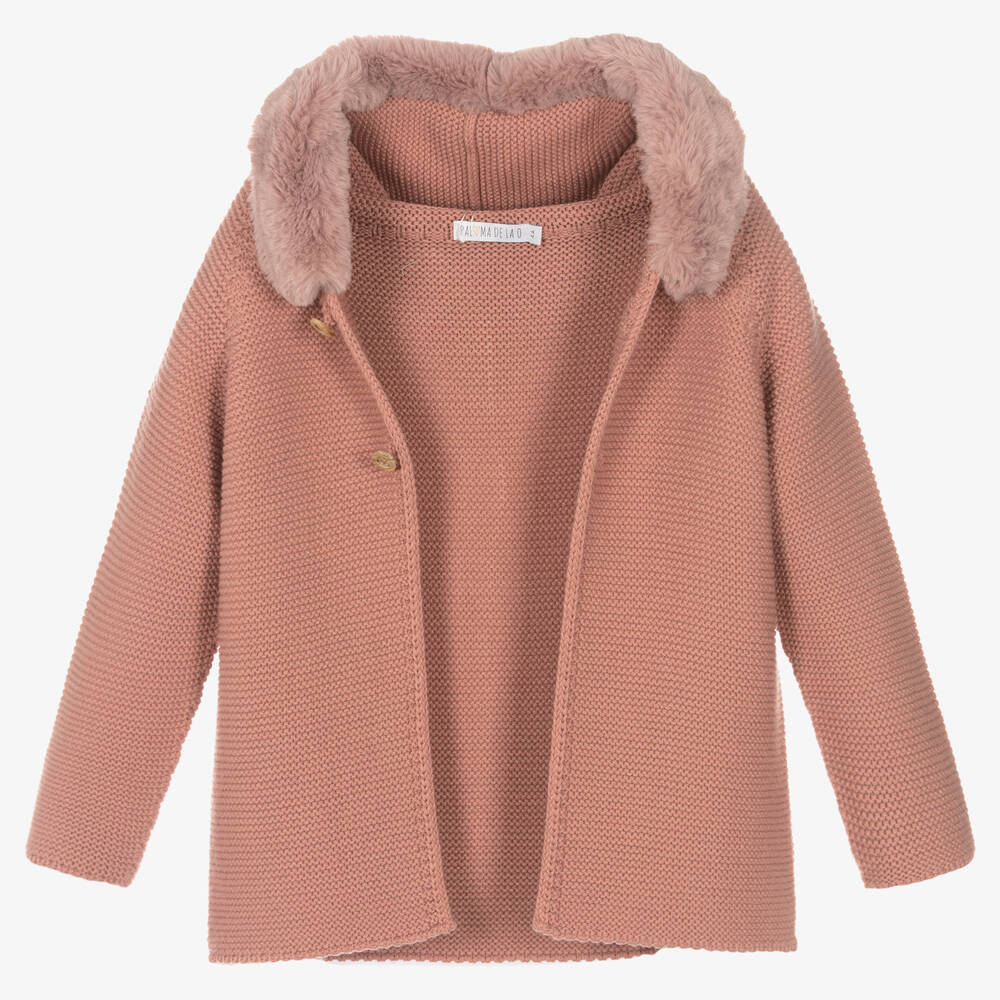 Paloma de la O-Girls Pink Knitted Jacket | Childrensalon Outlet