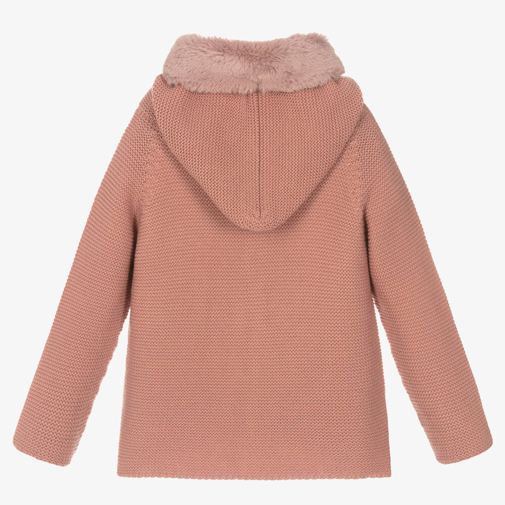 Paloma De La O Girls Pink Knitted Jacket Childrensalon Outlet paloma-de-la-o-girls-pink-knitted-jacket-childrensalon-outlet