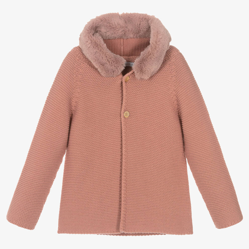 Paloma de la O-Girls Pink Knitted Jacket | Childrensalon Outlet