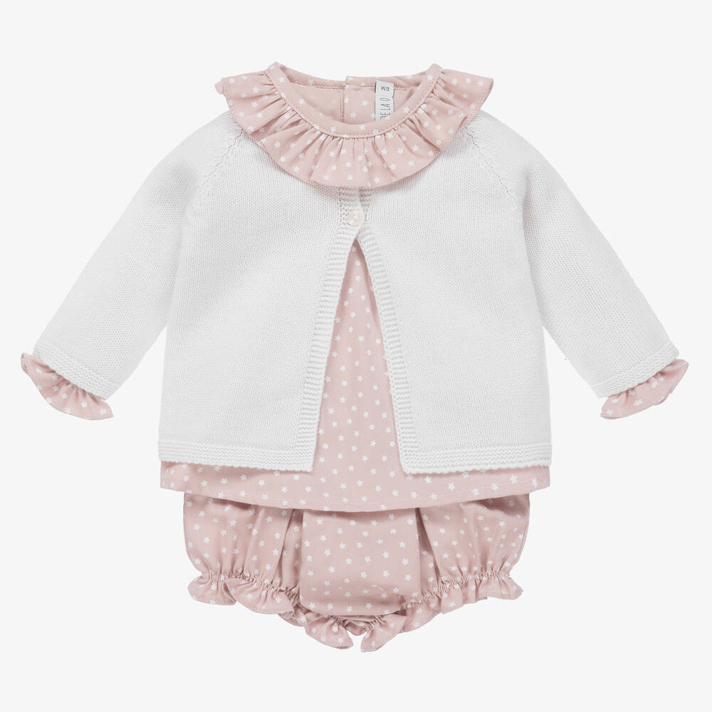 Paloma de la O - Rosa Sterne-Shorts-Set für Mädchen | Childrensalon