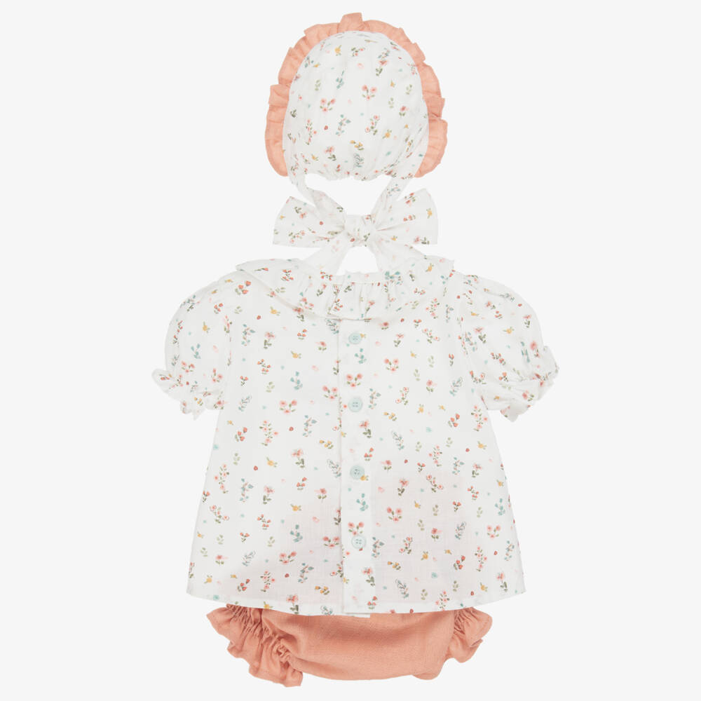 Paloma de la O-Girls Pink & White Floral Ensemble | Childrensalon Outlet