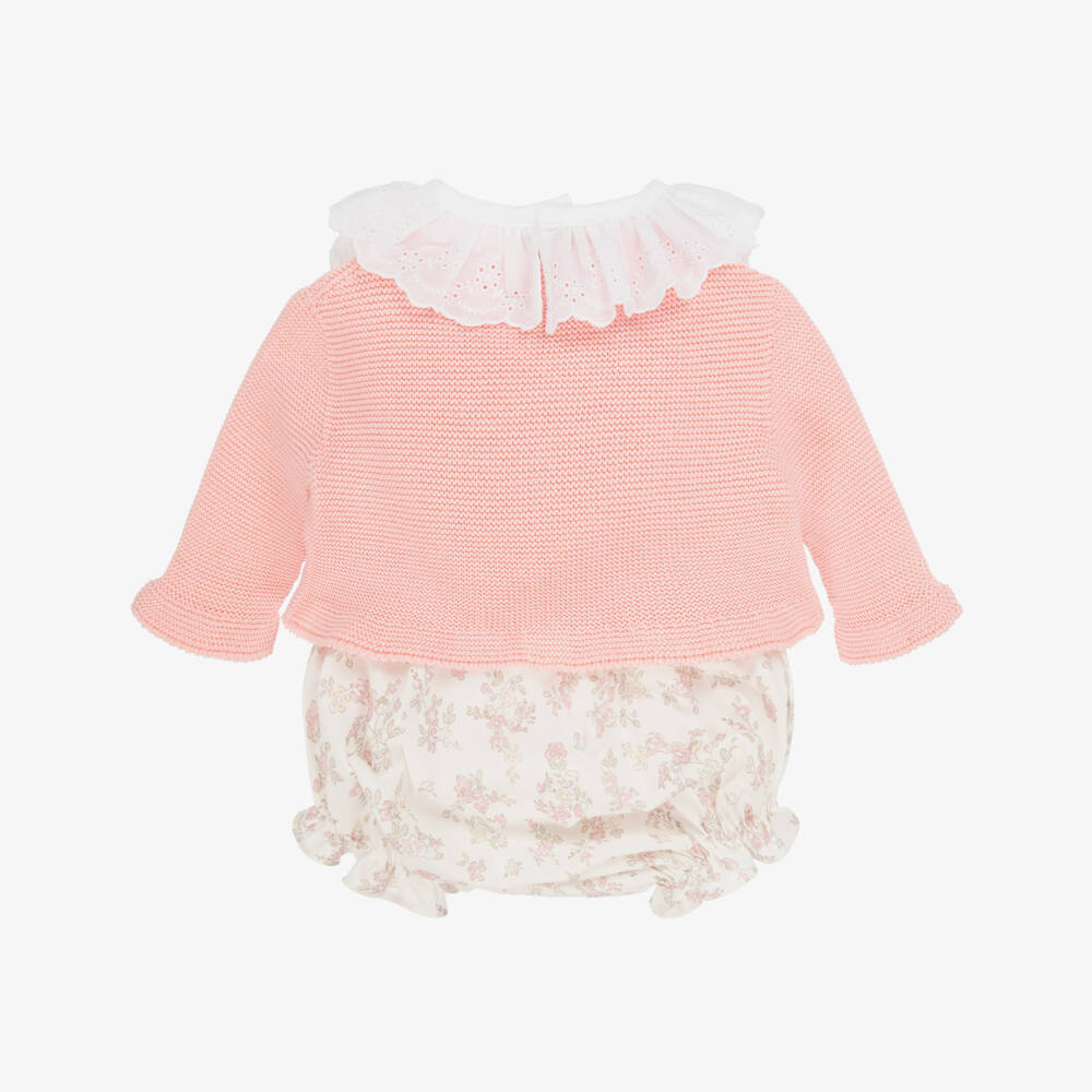 Paloma de la O-Girls Pink & White Floral Ensemble | Childrensalon Outlet