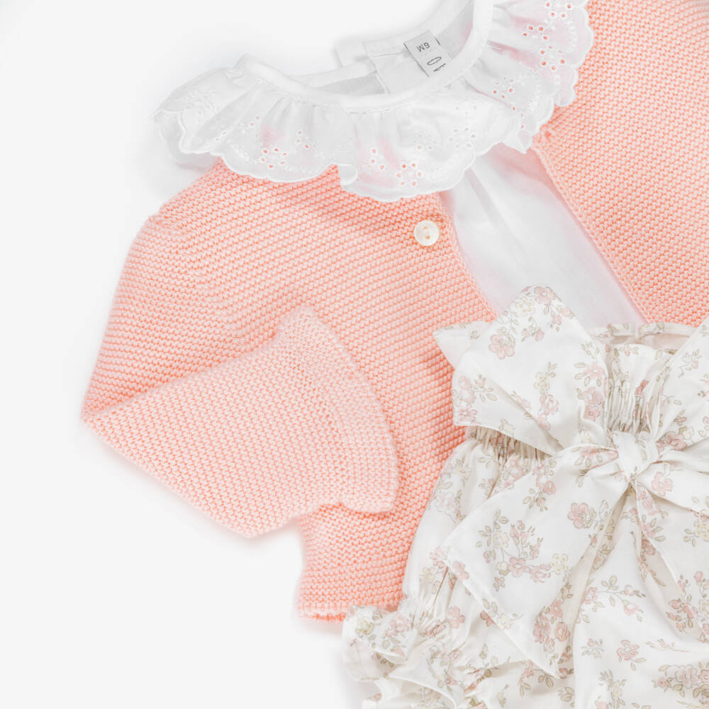 Paloma de la O-Girls Pink & White Floral Ensemble | Childrensalon Outlet