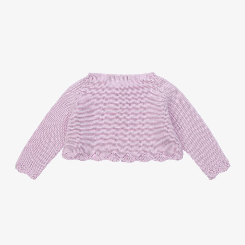 Paloma de la O-Girls Purple Knitted Cardigan | Childrensalon Outlet