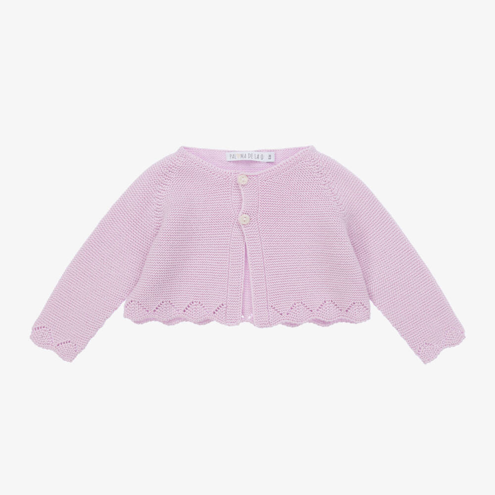 Paloma de la O-Girls Purple Knitted Cardigan | Childrensalon Outlet
